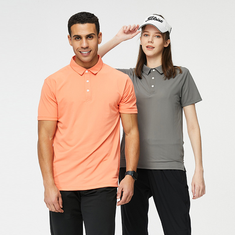 Deportes y ocio fitness Polo hombres y mujeres mismo verano slim fit que absorbe el sudor ropa de grupo de secado rápido Camiseta de manga corta transfronteriza