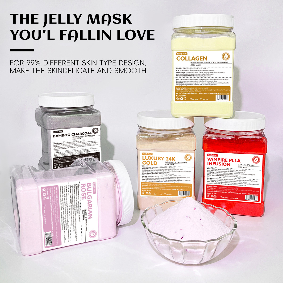 Comercio exterior transfronterizo especial para pétalos de rosa máscara de cristal polvo especial anti-envejecimiento de agua humectante polvo de película suave para salón de belleza image 3