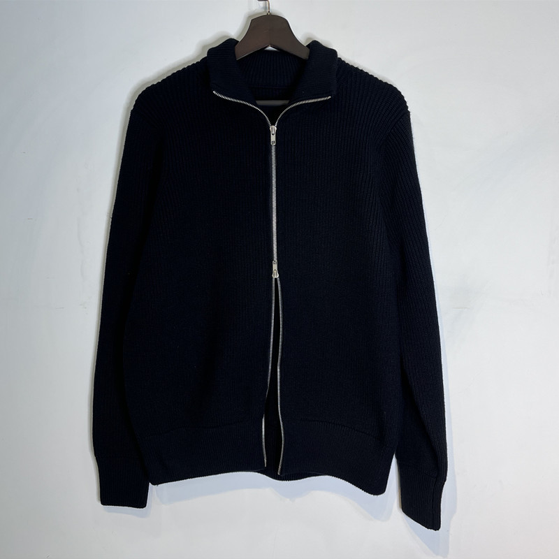 Ma Jia Sijiao 19AW Double Zipper Half-High Neck Cotton Cardigan Knitwear New Winter Style for Men and Women, Couple Style