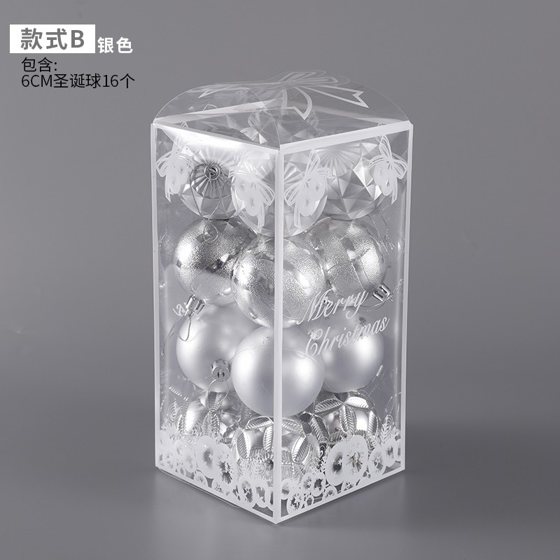 Caja de regalo de la bola de luz galvanoplastia de Navidad árbol de Navidad colgante Bola de polvo bola mate decoración de techo de Navidad