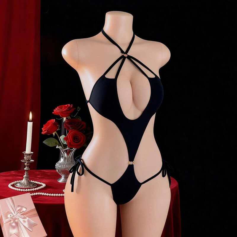 Sexy One-Piece Bodysuit, Tight-Fitting and Alluring, Pure Desire, Passionate and Bold, Fun and Provocative Three-Point Style Lingerie