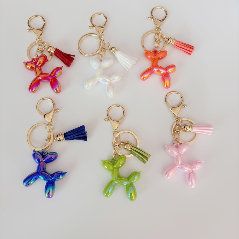 Cartoon Creative Bleo Dog Keychain Fashion Art Fashion Resin Laser Bleo Dog Color Design Keychain
