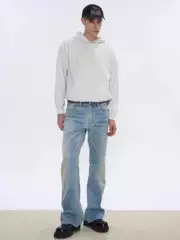 Auticup Ice Blue Vintage 517 Style Jeans Washed Slim Bootcut Straight Leg Washed Denim Pants