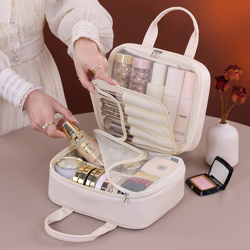 Nuevos productos transfronterizos bolsas de maquillaje de gran capacidad de alta gama bolsas de almacenamiento de maquillaje portátiles bolsas de lavado de viaje