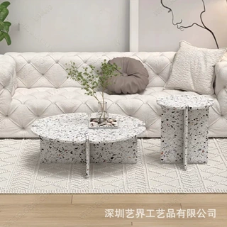 工厂定制现代户外水磨石咖啡桌环保混凝土边几奶茶桌