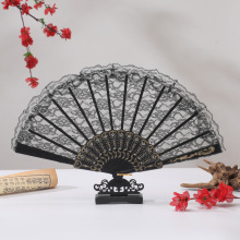 欧式复古蕾丝花边女式扇夏季兰花扇舞蹈表演折扇摄影拍照道具扇子