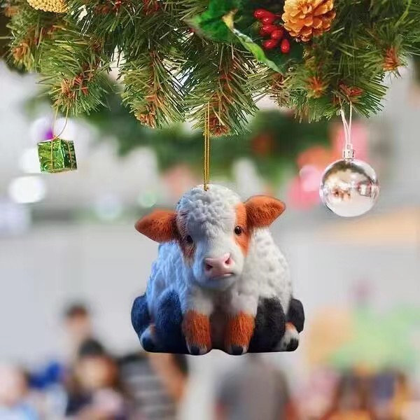 Cattle Pattern Christmas Simple Style Cattle Arylic Birthday Festival