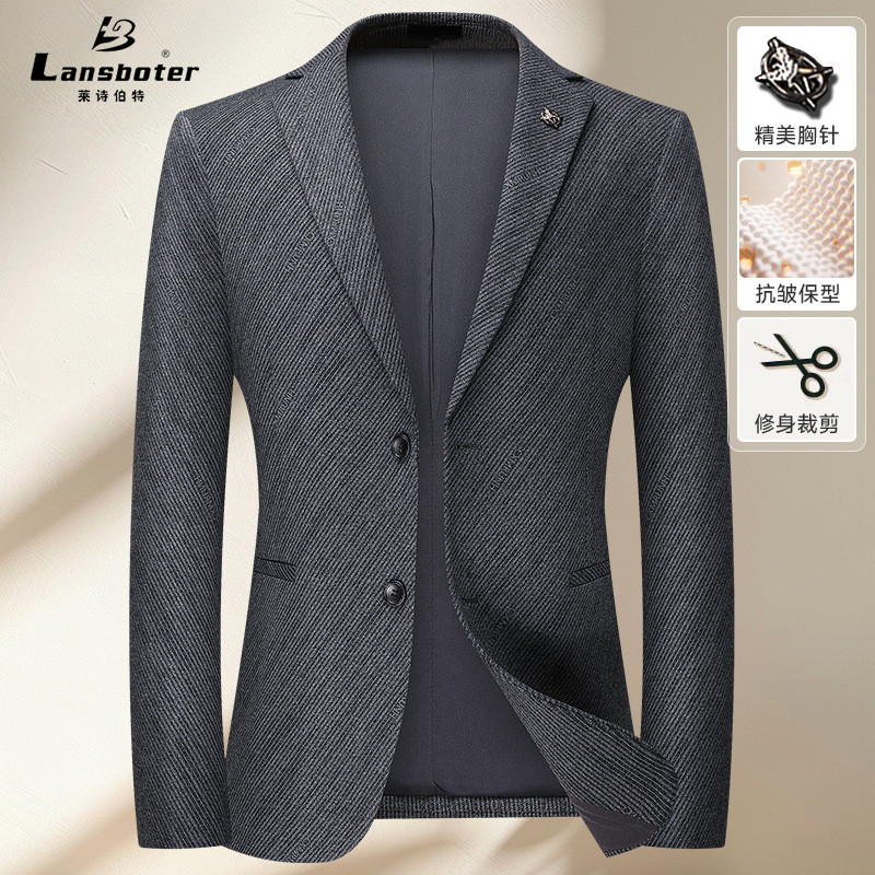 Men's autumn velvet elastic universal casual suit
