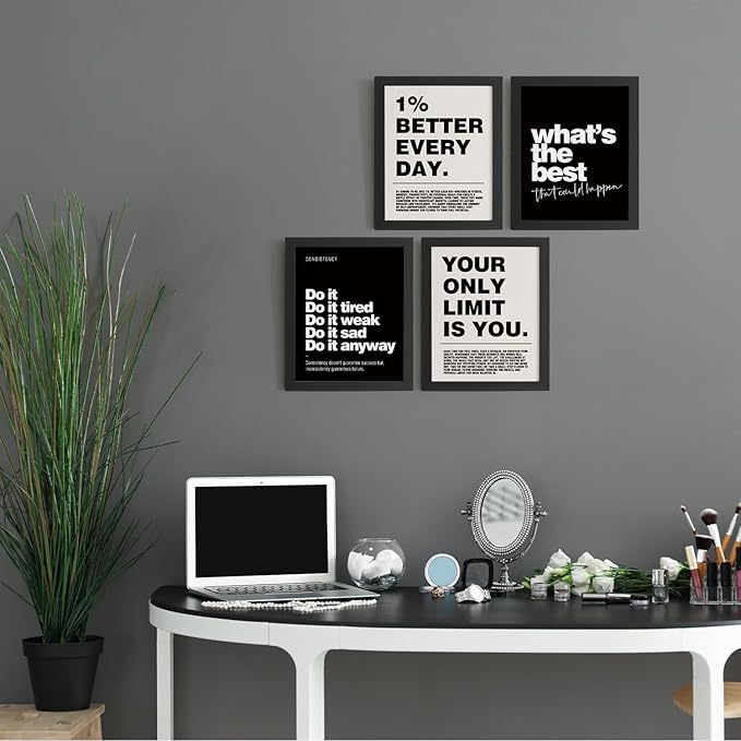 Cross-Border Amazon Temu Black Inspirational Wall Decoration Vintage Office Home Decor Poster Art Painting Cross-Border Amazon Temu Black Inspirational Wall Decoration Vintage Office Home Decor Poster Art Painting