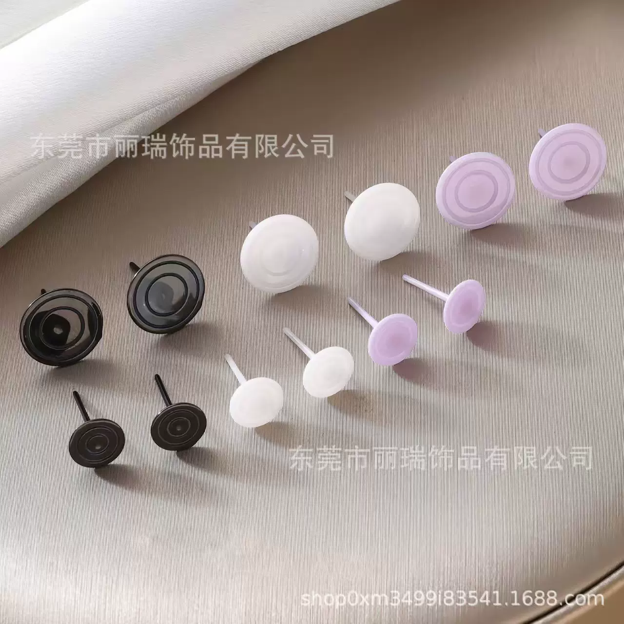 m圆形碗针陶瓷耳针清新甜美百搭DIY饰品8-12m生物陶瓷耳钉耳饰