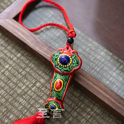Hand painted Ruyi year fish ornaments car pendant interior supplies toe Pottery Creative colorful gift