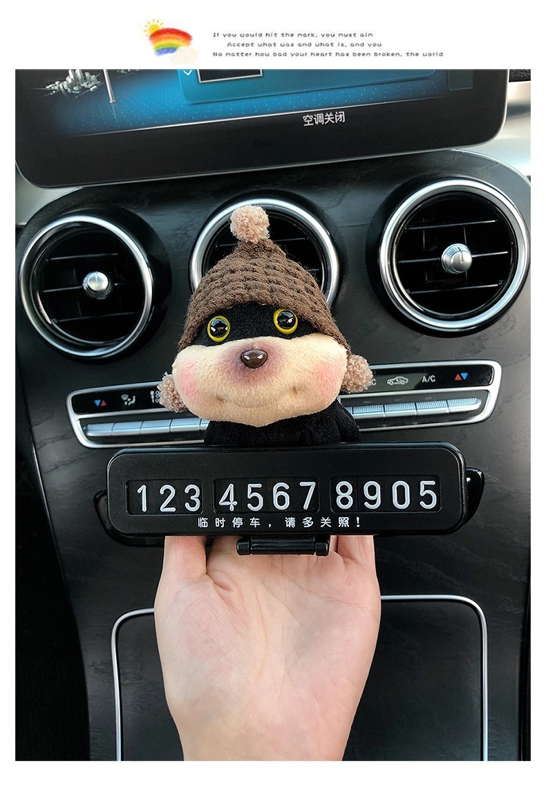 Quirky and Cute Bee and Puppy Number Plate, Car Temporary Parking Sign, High-End 2025 New Model
