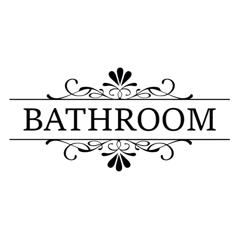 Bathroom Ванная комната Прачечная дом английский логотип наклейки на двери через границу съемные декоративные настенные наклейки PH2389