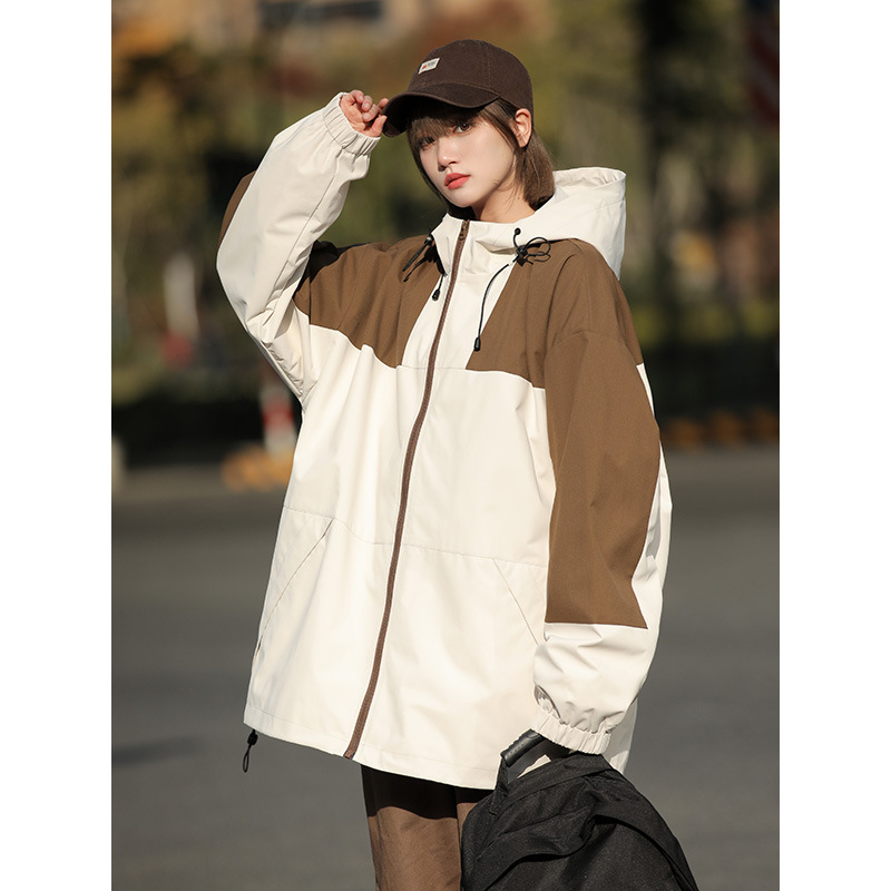 Demi-season travel windproof waterproof jacket with hood