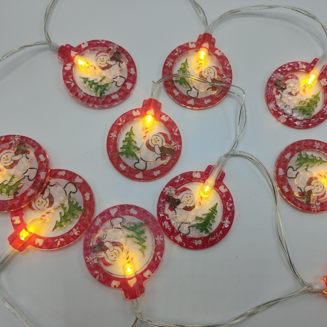 Papá Noel muñeco de nieve luces decorativas colgantes de Navidad colgantes pintados led string de luces diseño de la escena de la tienda