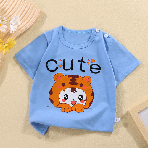 Children's short-sleeved boys' cotton t-shirts, girls' baby tops, summer cotton half-sleeved summer clothes, foreign trade children's clothing wholesale