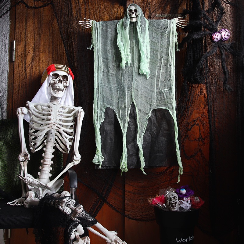 Halloween Horror Hanging Ghost Puerta Patio Puerta Colgar Decoración Esqueleto Ghost Festival Sala Secreta Grand Hanging Ghost Site Accessories Decoración image 4