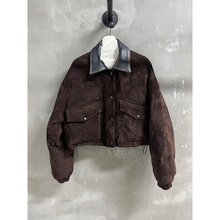 2025进口混种羊绒面加山羊擦色领女款绒面鹅绒服保暖时尚设计高级