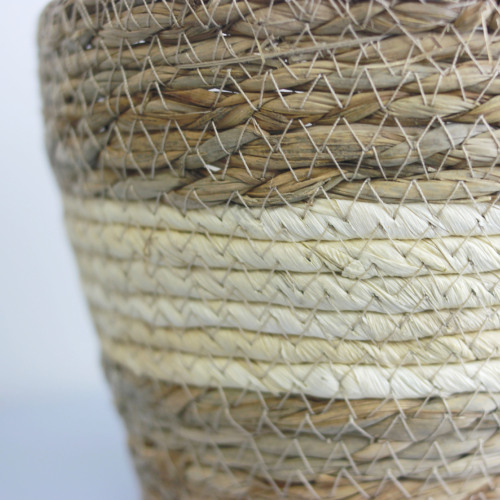 Cattail woven flowerpot potted straw flower basket indoor and outdoor home decoration container plant basket ornaments woven basket