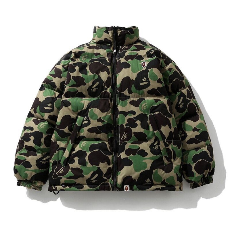 Bape Cotton Jacket Shark Trendy Brand Camouflage Zipper Double-Sided Couple Jacket Autumn and Winter Fluffy Cross-Border Dropshipping