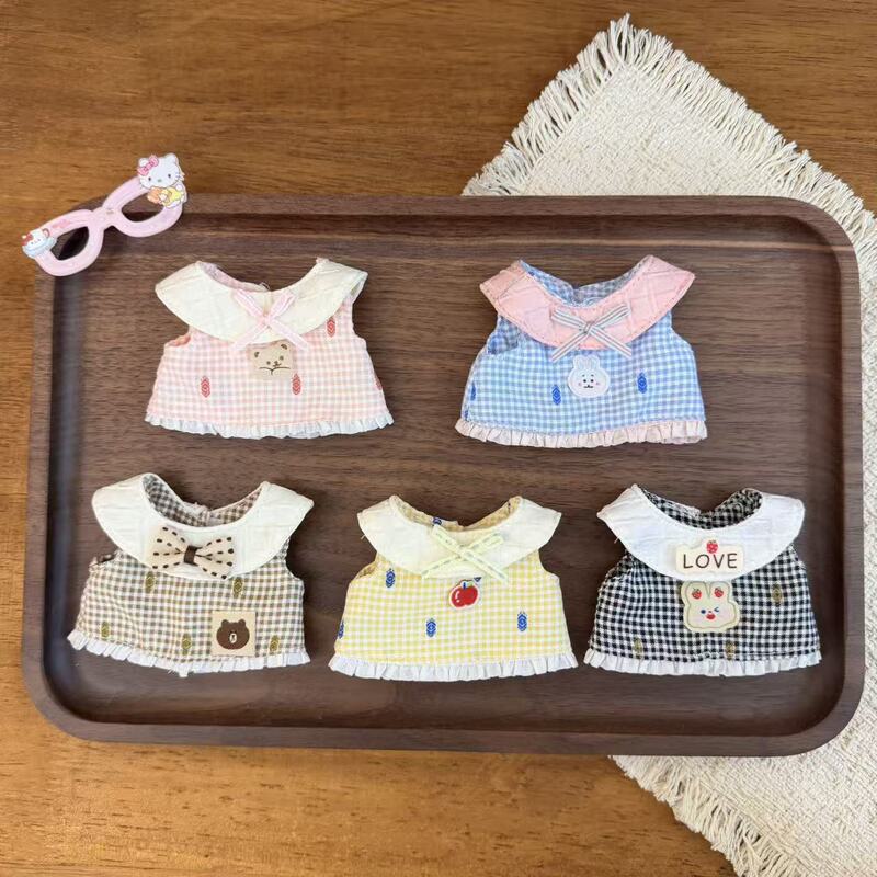 Small Plaid Vest with a Turn-Down Collar, Versatile Accessories, Long-Legged Kitty Dress-Up Outfit for Dolls [Doll Outfit Only]