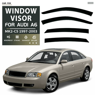 Rain shield – Window Visor - standard-packaging-audi-a6-sedan-mk2-c5-1997-2003-plexiglas-no-bright-strips-rain-shield