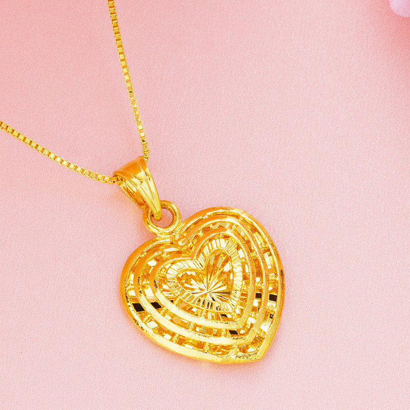 Colgante de oro de arena, nuevos productos transfronterizos, las mujeres no se desvanecen durante mucho tiempo, las flores en forma de corazón, las joyas de bricolaje de todo fósforo de moda, Yiwu al por mayor