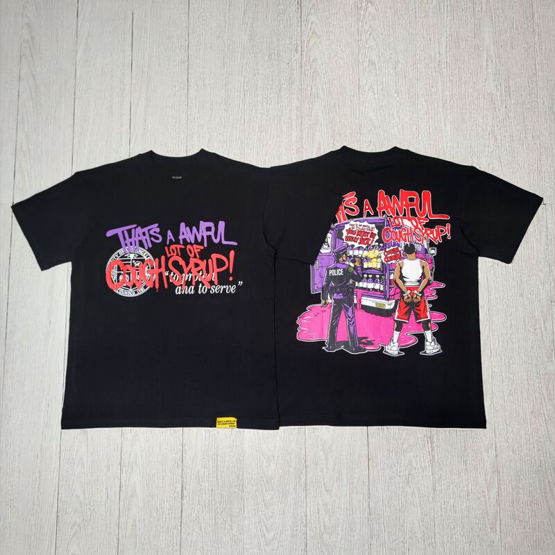 国境を越えた高品質THAT'S A AWFUL LOT OF COUGH SYRUP咳止めシロップ純綿Tシャツ|undefined
