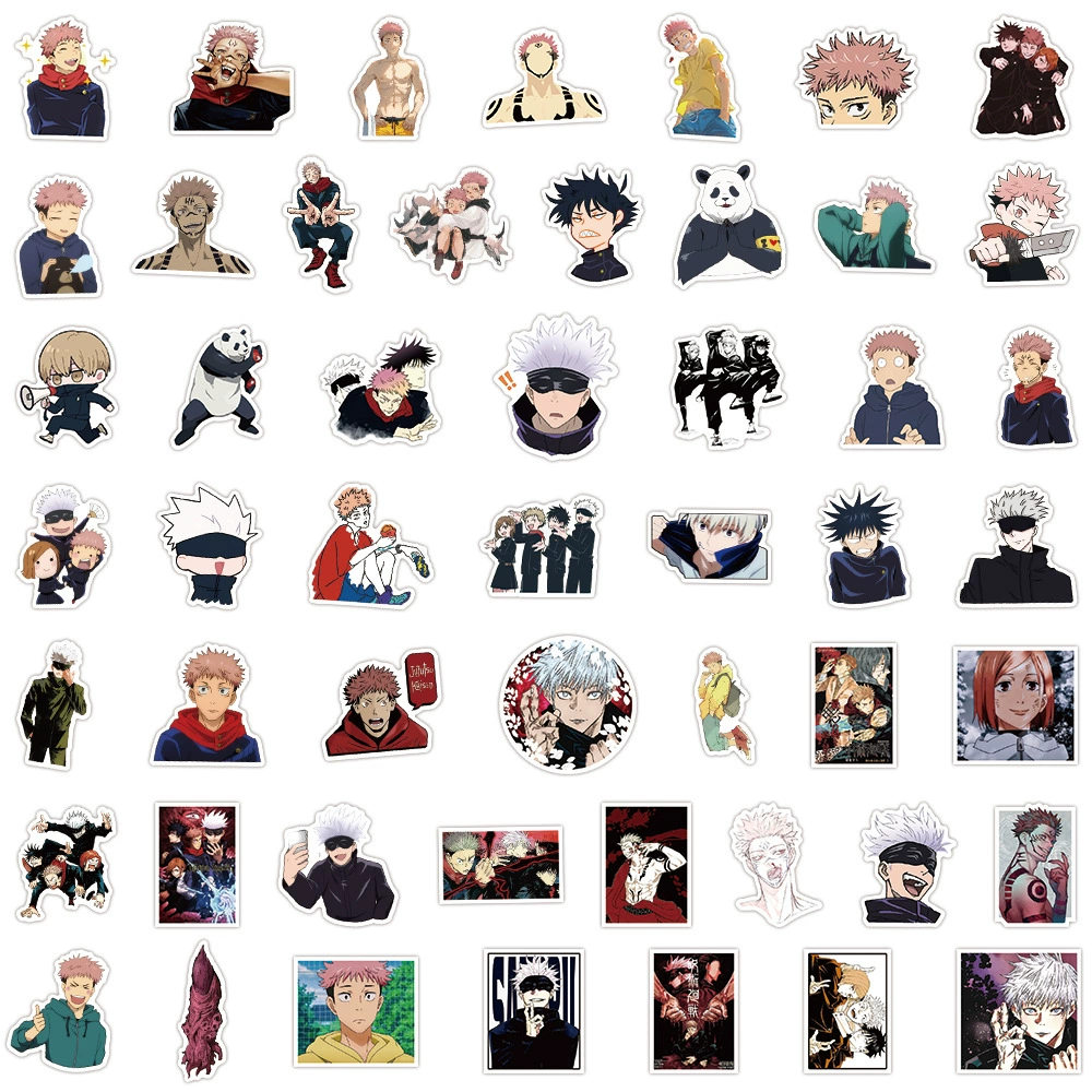 Мультфильм Jujutsu Kaisen, чемодан со стеклом, ноутбук, водонепроницаемая наклейка, наклейки