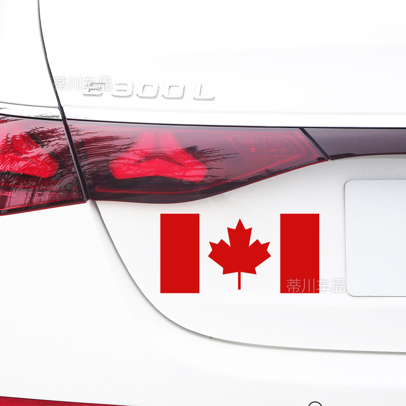 Foreign Trade Canada Maple Leaf Flag Car Decal Personalized Creative Tide Cool Base Cross-border Canada Flag Decorative Sticker
