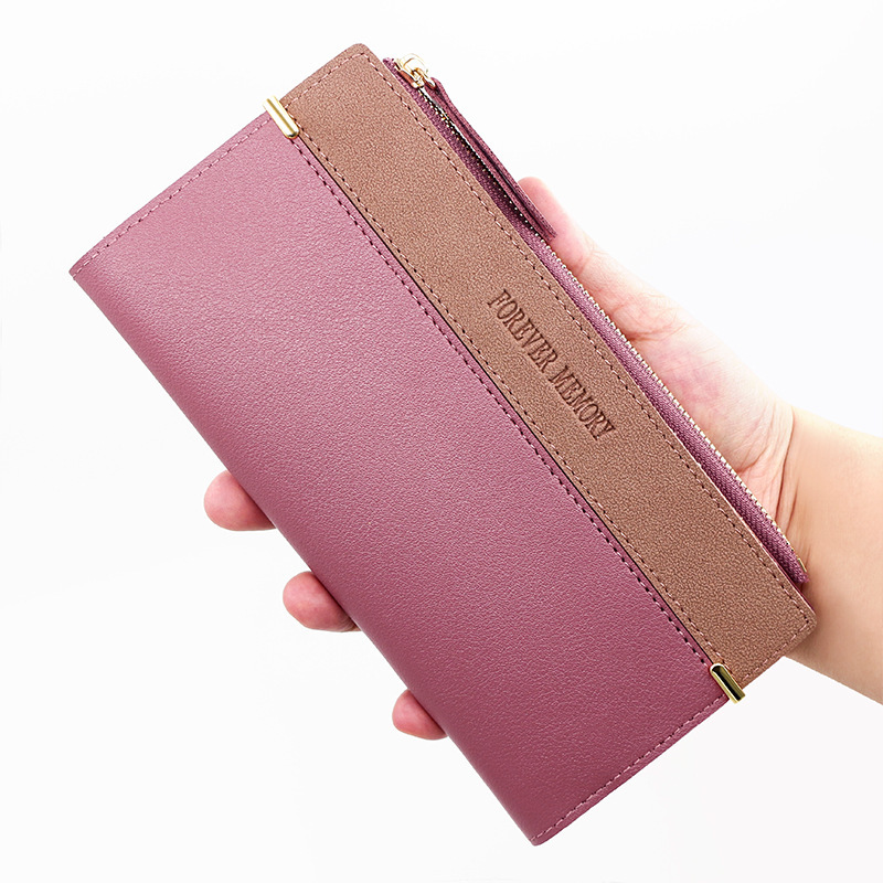 Fashion Frosted Leather Women's Long Wallet Large Capacity Card Holder Coin Purse Clutch Zipper Women's Wallet Fashion Frosted Leather Women's Long Wallet Large Capacity Card Holder Coin Purse Clutch Zipper Women's Wallet