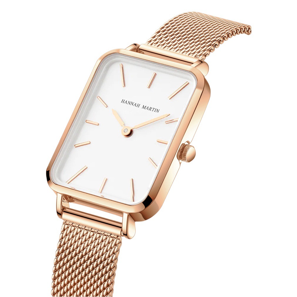 Transfronteriza AliExpress movimiento japonés Luz de lujo retro placa cuadrada reloj impermeable moda casual pequeño reloj cuadrado señoras al por mayor