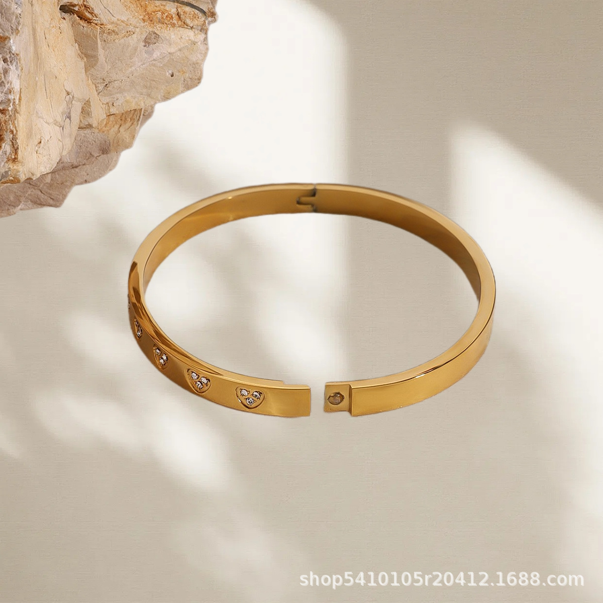 Pulsera de circón de acero inoxidable europeo y americano pulsera con hebilla pulsera pulsera de nicho pulsera de acero de titanio pulsera transfronteriza A