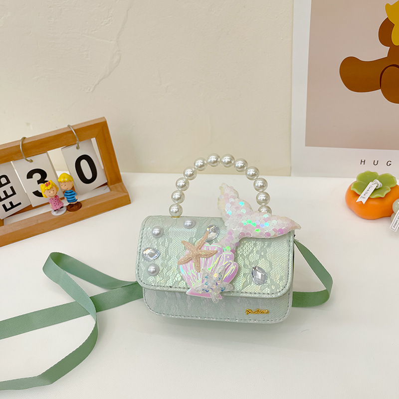 Bolsos para niños nuevos bolsos de perlas princesa niñas lindos bolsos de hombro de encaje arco cambio mochila