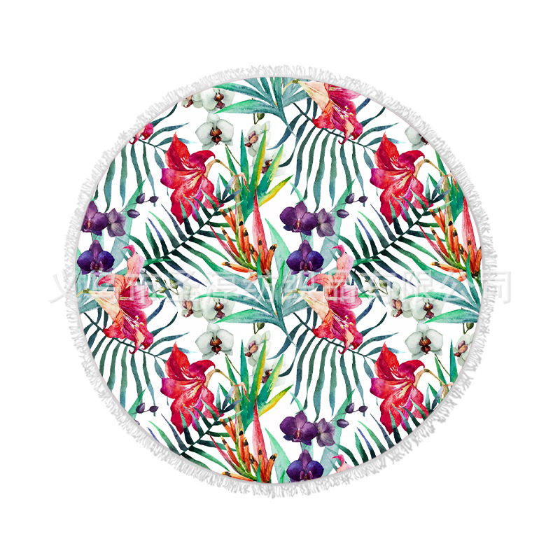 Toalla de playa redonda ultrafina de vacaciones en la playa de impresión digital fibra de baño absorbente de secado rápido absorbente de sudor Toalla de baño