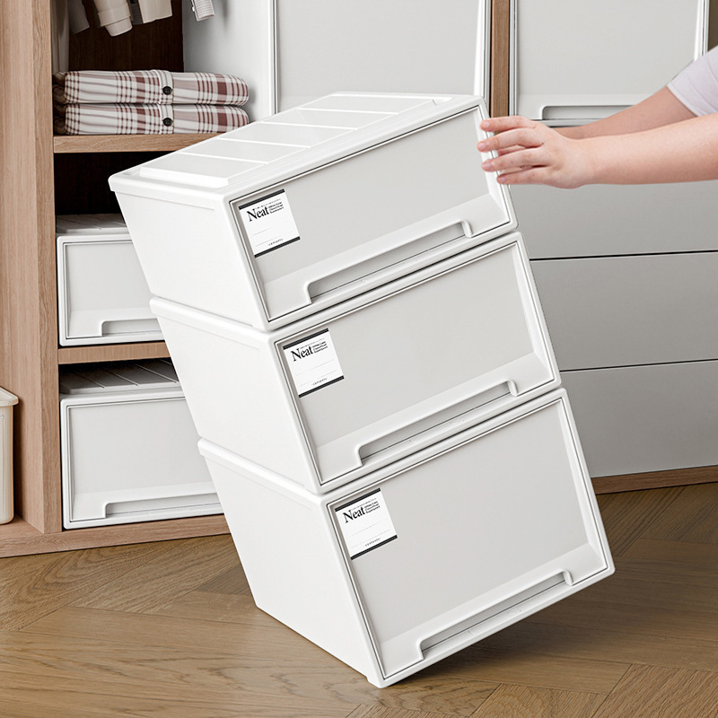 Clothing Storage Box, Drawer-Style Plastic Transparent Storage Box, Underwear and Clothing Organizer, Magic Storage Box