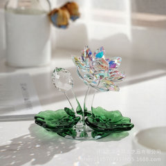 跨境新款创意优雅水晶莲花摆件家居装饰品各种节日礼品厂家直销