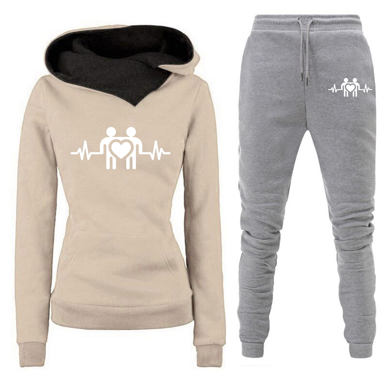 Comercio exterior transfronterizo Otoño e Invierno Nuevo traje de ropa deportiva con capucha y forro polar pantalones de suéter de mujer ropa de mujer al por mayor image 22
