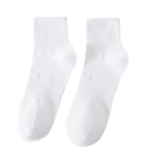 Spring mid-calf socks, deodorant pure cotton socks, men's casual business socks, white sports girdle boat socks wholesale