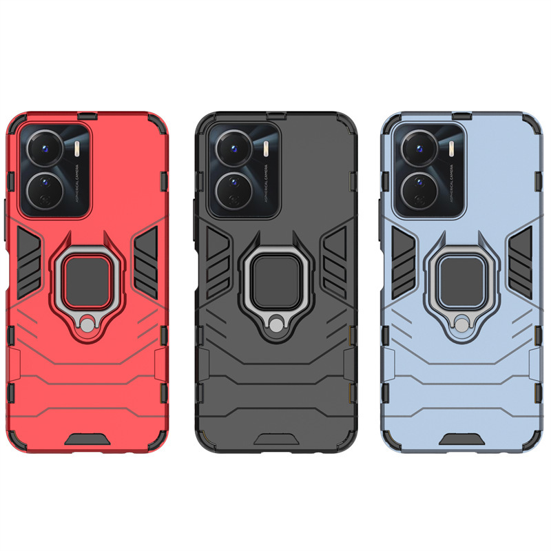 For VIVO Y16 black leopard mobile phone case Y17 all-inclusive Y15 bracket Y11 two-in-one Y51S anti-drop Y93 set