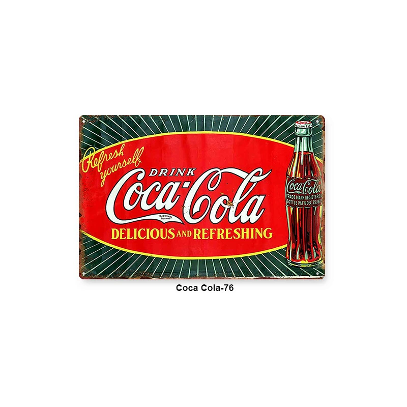 Настенная полка с изображением Coca‑Cola, винтажная поцарапанная металлическая плакат, 20×30 см