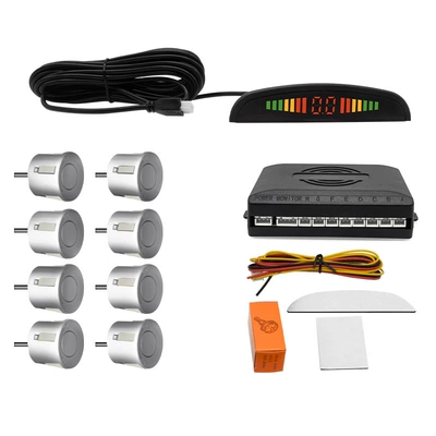 Park radarı Led Display Crescent Beep - silver-8-car-radar