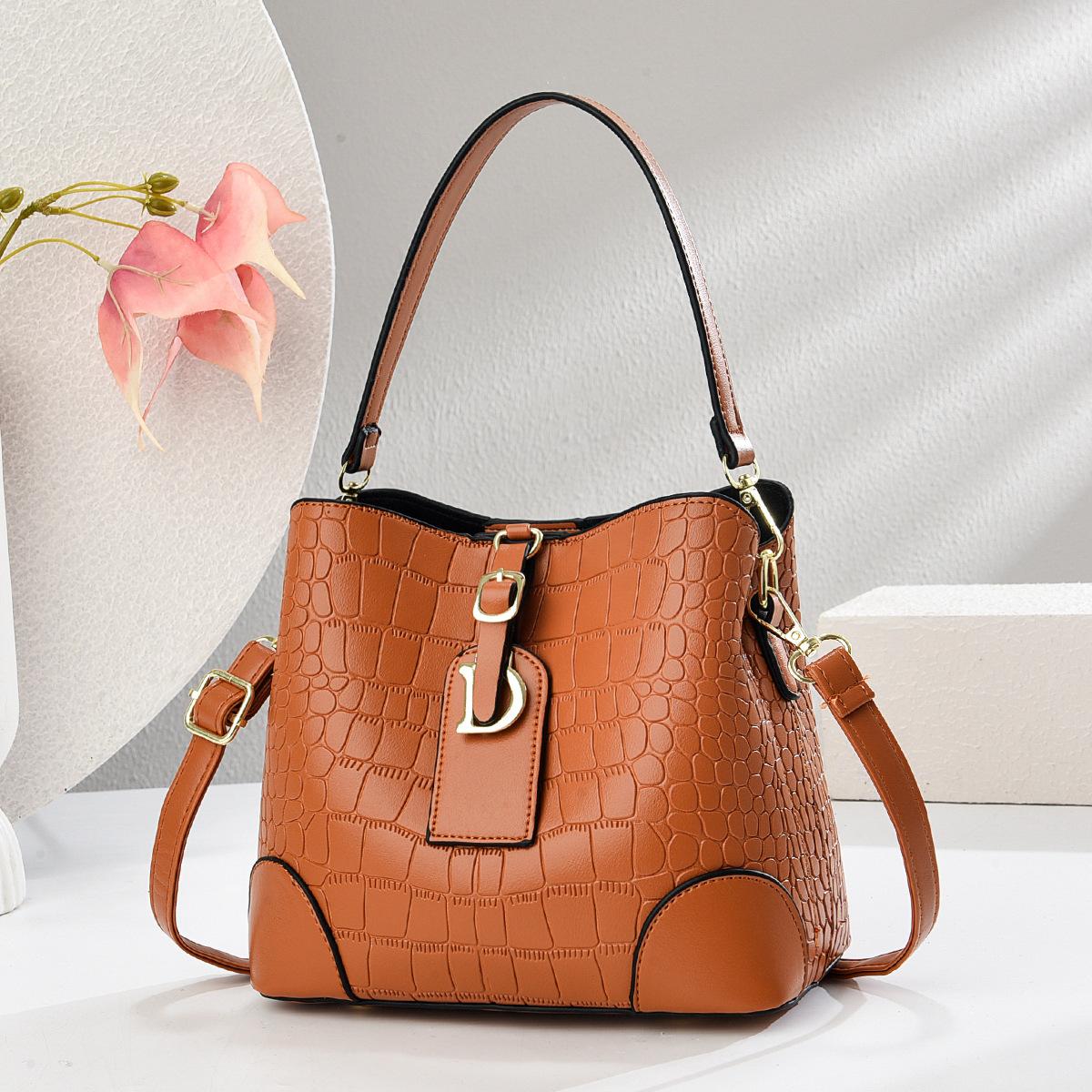 Bolsa de cubo bolsas de piedra bolsas de mano cocodrilo bolsas de hombro bolsas de comercio exterior bolsas al por mayor transfronterizas