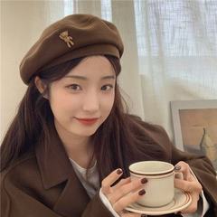 贝雷帽女秋冬百搭黑色ins八角帽子网红韩版日系英伦复古画家帽潮