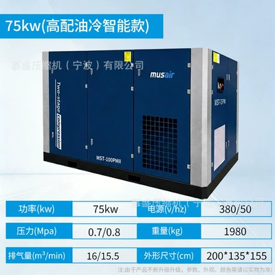 Permanent magnet variable frequency screw Hava kompressorları - mst-100pmii75kw100hp-deposit