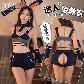 拉链开裆警官女警机长制服诱惑免脱内纯欲性感制服情趣内衣F227