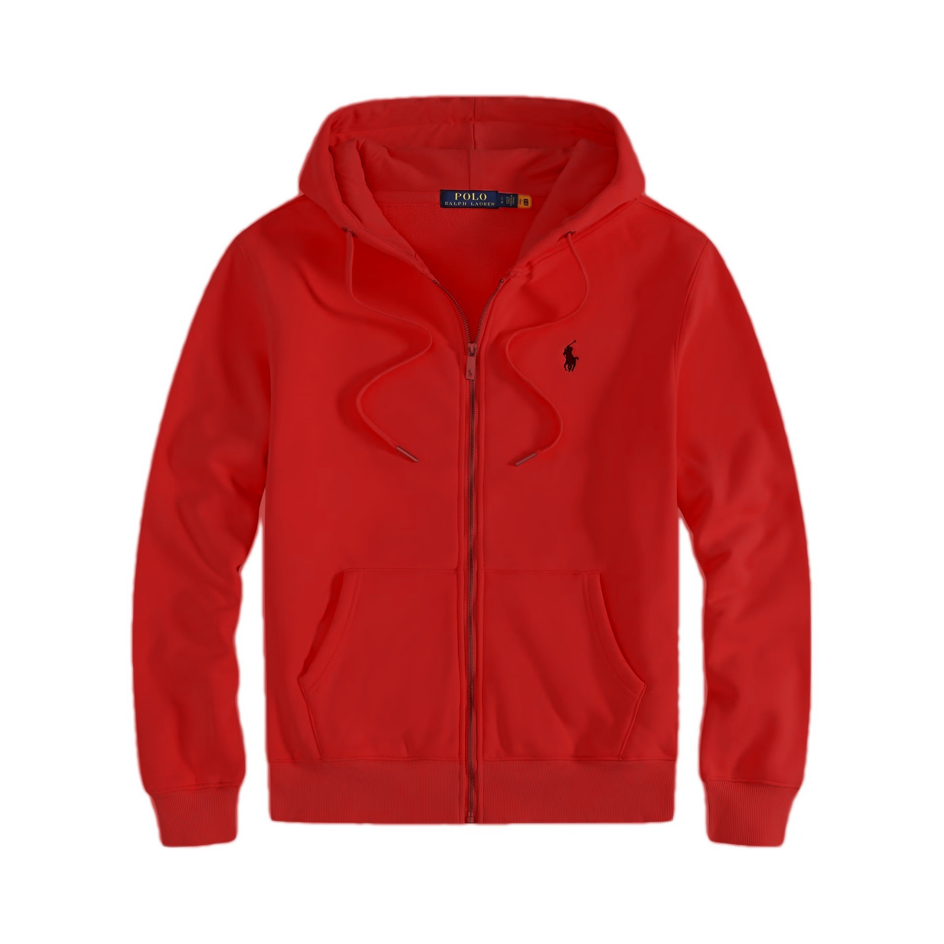 Zipper red navy label