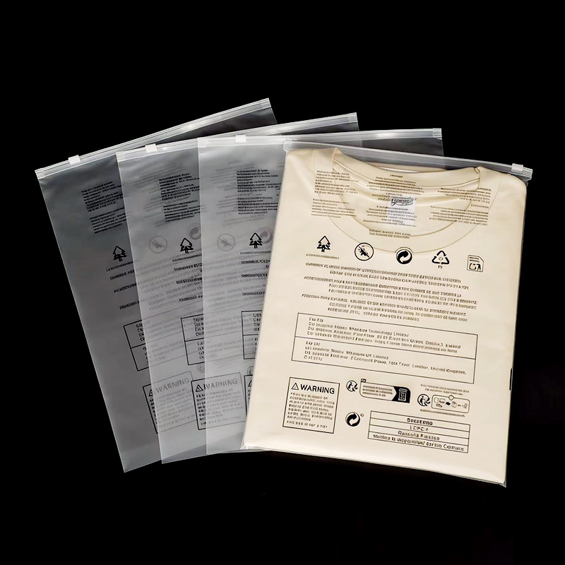 España reciclado ropa estándar advertencia bolsa con cremallera temu comercio electrónico transfronterizo transparente pe bragas bolsa de embalaje de ropa
