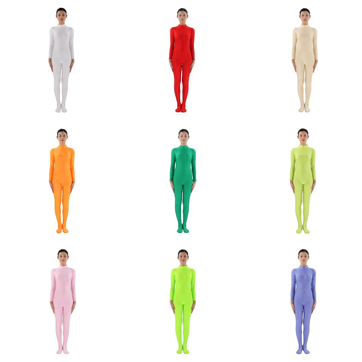 Женский высокий воротник после колготки Leica сплошной цвет сценической одежды superzentai