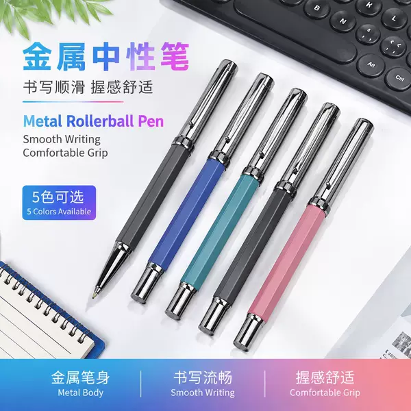 Cross-border metal signature pen, business office ballpoint pen, creative promotional gift pen, can be printed with logo